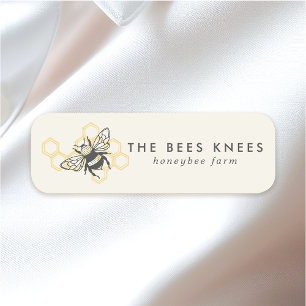 Porte-nom Logo Abeille Vintage Apiculteur Rustique