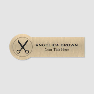 Porte-nom Logo Black Scissors - Balise Gold Name