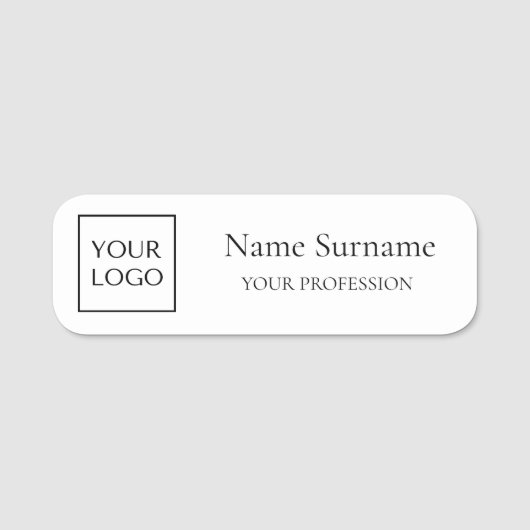 Porte-nom Logo Blanc Promotionnel  (Devant)