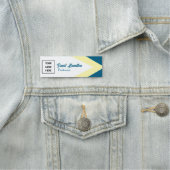 Porte-nom Logo Bleu Cobalt Blanc Jaune Géométrique (En situation)