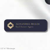 Porte-nom Logo bleu et or de la Marine