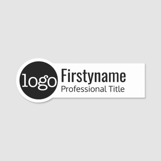 Porte-nom Logo circulaire avec titre professionnel de prénom (Devant)
