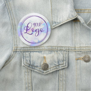 Porte-nom Logo circulaire holographique Marbre Arc-en-ciel V