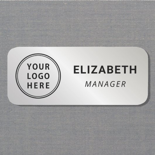 Porte-nom Logo Classique Argent