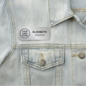 Porte-nom Logo Classique Argent (En situation)