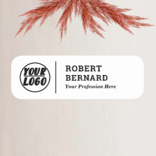 Porte-nom logo commercial personnalisé avec titre Moderne