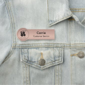 Porte-nom Logo d'affaires arrondi Rose métallique Gold Name  (En situation)