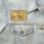 Porte-nom Logo d'affaires Glittery Gold (En situation)