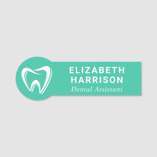 Porte-nom Logo de dentiste Cabinet dentaire Vert (Devant)