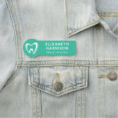 Porte-nom Logo de dentiste Cabinet dentaire Vert (En situation)
