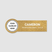 Porte-nom Logo de Faux Gold Foil Circle Company (Devant)
