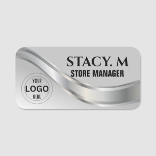 Porte-nom Logo de la petite entreprise moderne Titre du trav