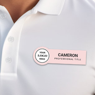 Porte-nom Logo de la société Cercle Rose