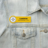 Porte-nom Logo de la société jaune (En situation)