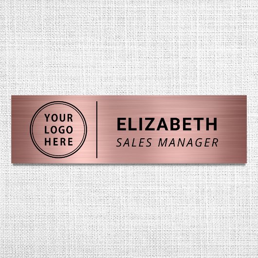 Porte-nom Logo de la société moderne Rose Gold