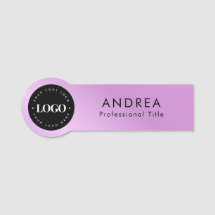 Porte-nom Logo de la société ronde personnalisée Pink violet