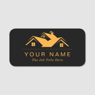 Porte-nom logo de l'agent immobilier promotionnel profession