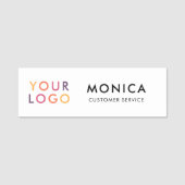 Porte-nom Logo de l'employé Blanc moderne (Devant)