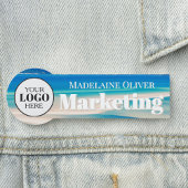 Porte-nom Logo de l'employé bleu simple