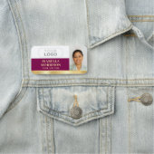 Porte-nom Logo de l'employé - ID photo Plum Gold Gradient (En situation)