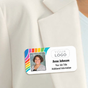 Porte-nom Logo de l'employé personnalisé - ID photo Couleurs