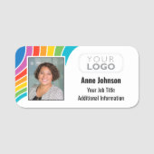 Porte-nom Logo de l'employé personnalisé - ID photo Couleurs (Devant)