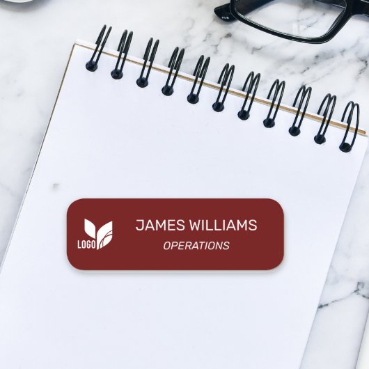 Porte-nom Logo de l'employé rouge