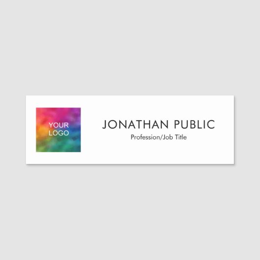 Porte-nom Logo de l'entreprise Ajouter le nom Modèle (Devant)