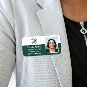 Porte-nom Logo de l'entreprise avec photo d'employé personna