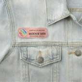 Porte-nom Logo de l'entreprise Brossé rose couleur plastique (En situation)