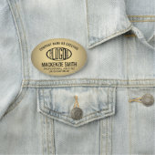 Porte-nom Logo de l'entreprise Couleur or Plastique Oval Emp (En situation)