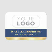 Porte-nom Logo de l'entreprise de l'employé ID Marine Gold (Devant)
