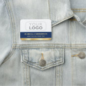 Porte-nom Logo de l'entreprise de l'employé ID Marine Gold (En situation)
