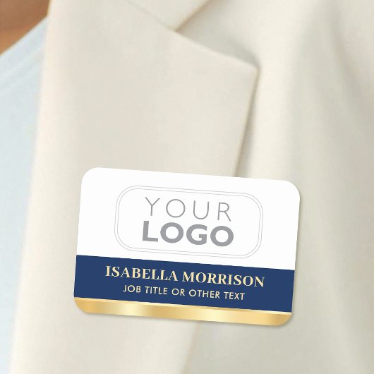 Porte-nom Logo de l'entreprise de l'employé ID Marine Gold