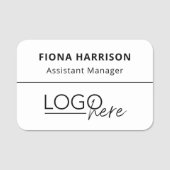 Porte-nom Logo de l'entreprise employé professionnel (Devant)