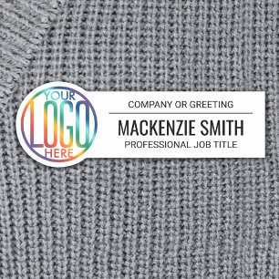 Porte-nom Logo de l'entreprise Employé professionnel Blanc d