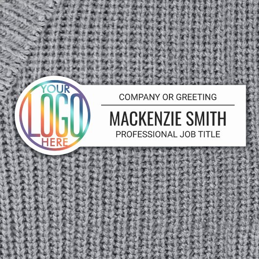 Porte-nom Logo de l'entreprise Employé professionnel Blanc d