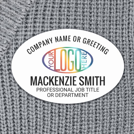 Porte-nom Logo de l'entreprise Employé professionnel Blanc o