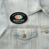 Porte-nom Logo de l'entreprise Employé professionnel Noir Ov (En situation)