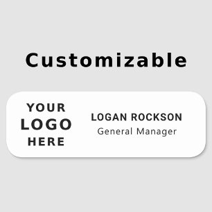 Porte-nom Logo de l'entreprise Épingle de sécurité simple em