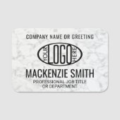 Porte-nom Logo de l'entreprise Faux Marble Employé professio (Devant)