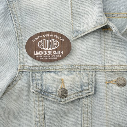 Porte-nom Logo de l'entreprise Identifiant de l'employé Brow (En situation)