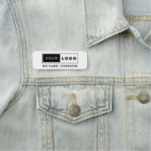 Porte-nom Logo de l'entreprise magnétique Employé Blanc (En situation)