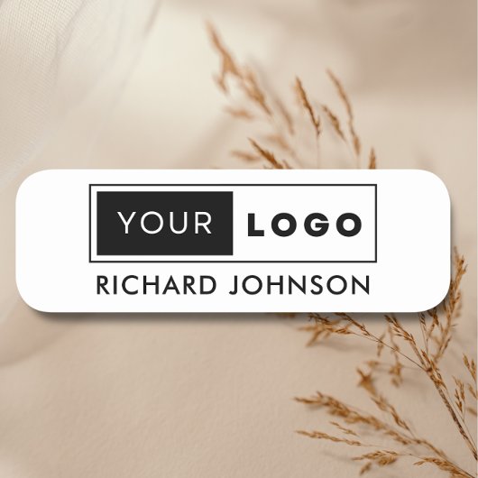 Porte-nom Logo de l'entreprise magnétique Employé Blanc