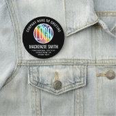 Porte-nom Logo de l'entreprise Professionnel Employé Noir ro (En situation)