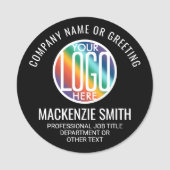 Porte-nom Logo de l'entreprise Professionnel Employé Noir ro (Devant)