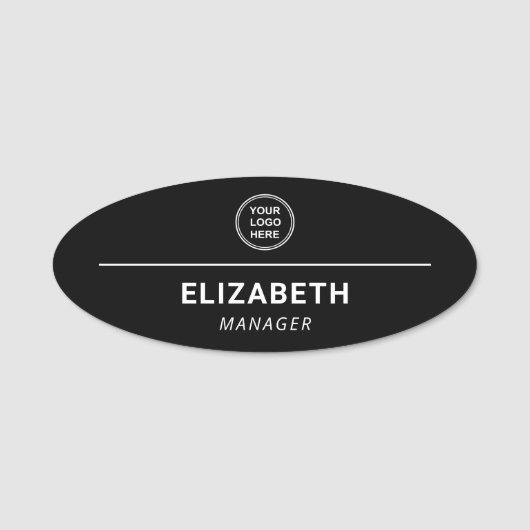 Porte-nom Logo de l'entreprise professionnelle Noir (Devant)