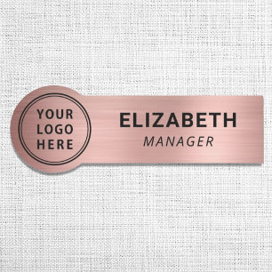 Porte-nom Logo de l'entreprise Rose Gold Business Company