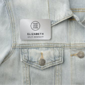 Porte-nom Logo de l'entreprise Silver professionnel (En situation)