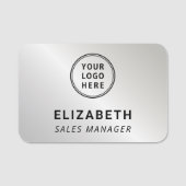 Porte-nom Logo de l'entreprise Silver professionnel (Devant)